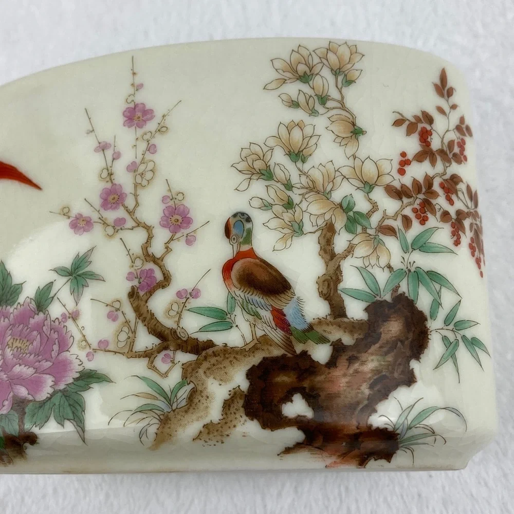 VTG Oriental Floral Toothbrush Holder 3” Japan